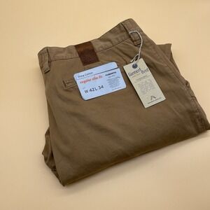 ALBERTO LOU 42x 29.5 Regular Slim Fit‎ Straight Pants Mens Blue Pima Cotton